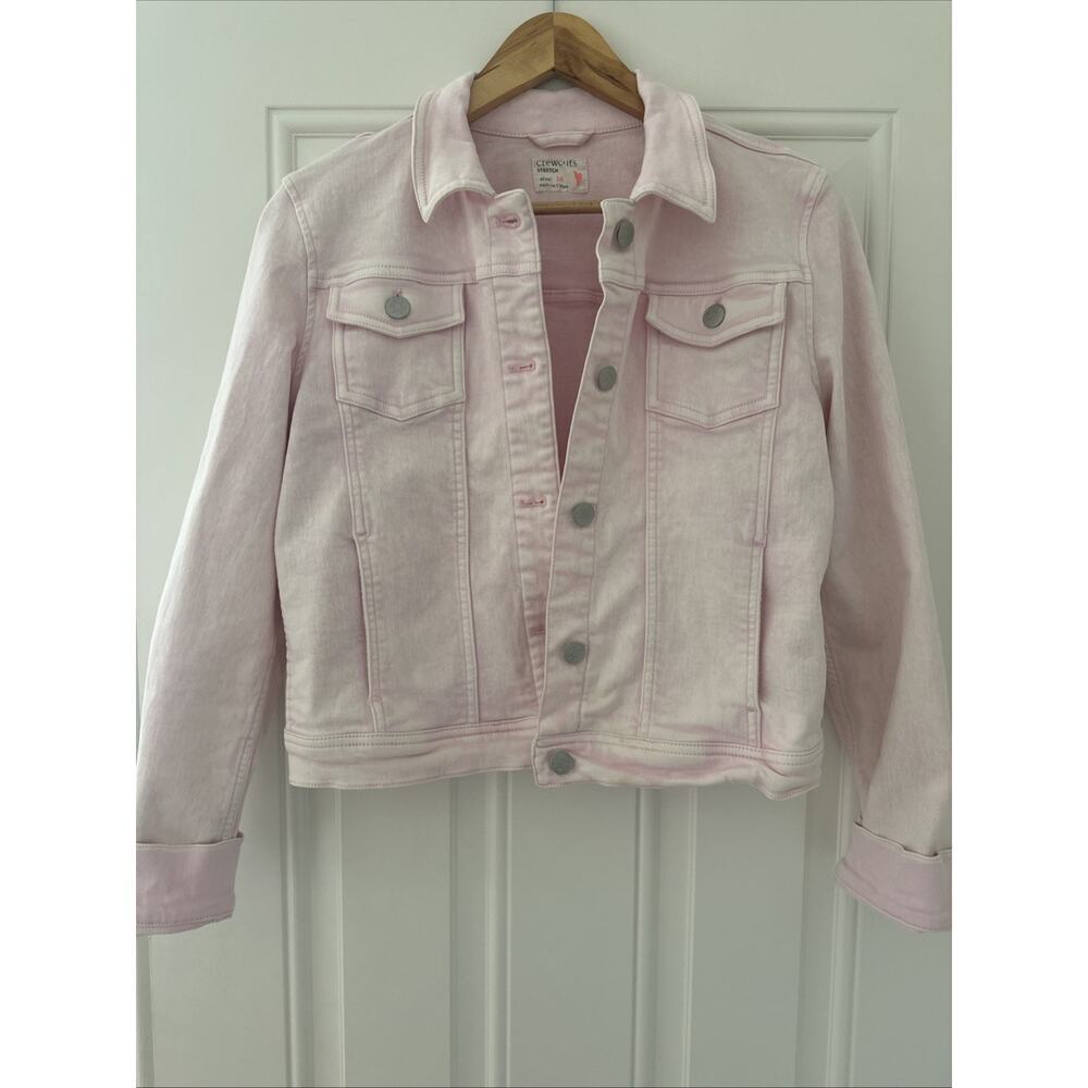 Crewcuts JCrew GIrls Pink Denim Stretch‎ Jacket 16 Womens XS School Preppy